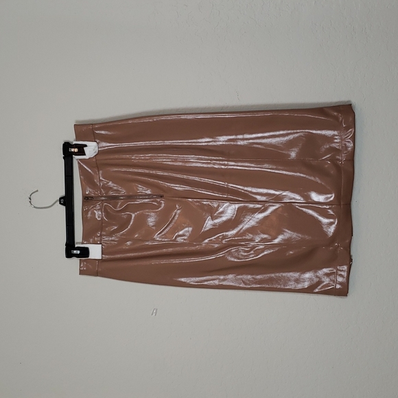 NEW CARA SANTANA X APT 9 Faux Leather Pencil Skirt front slit size 12 - Picture 3 of 8